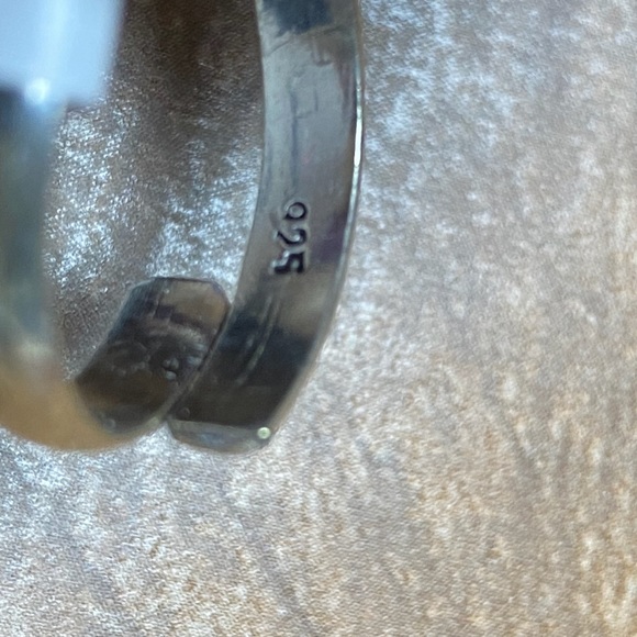 New Purple Striped Agate Silver Overlay Ring Size 9.75 Adjustable - Picture 5 of 5